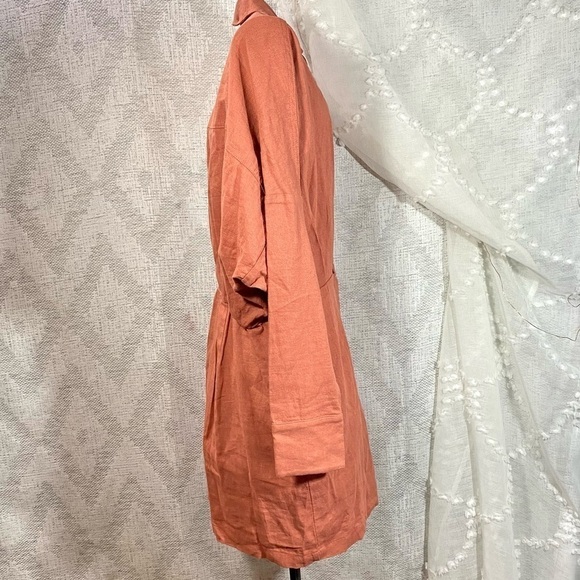 NWT abercrombie & fitch rust long sleeve button up mini dress size S - Picture 2 of 9